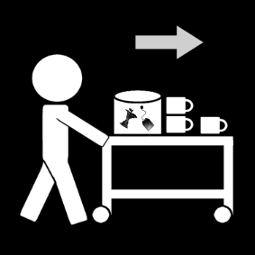 trolley: dirty dishes